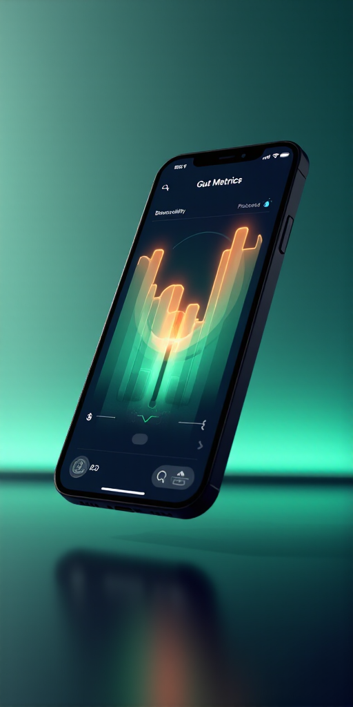 App Dashboard Screenshot — Live gut metrics on mobile