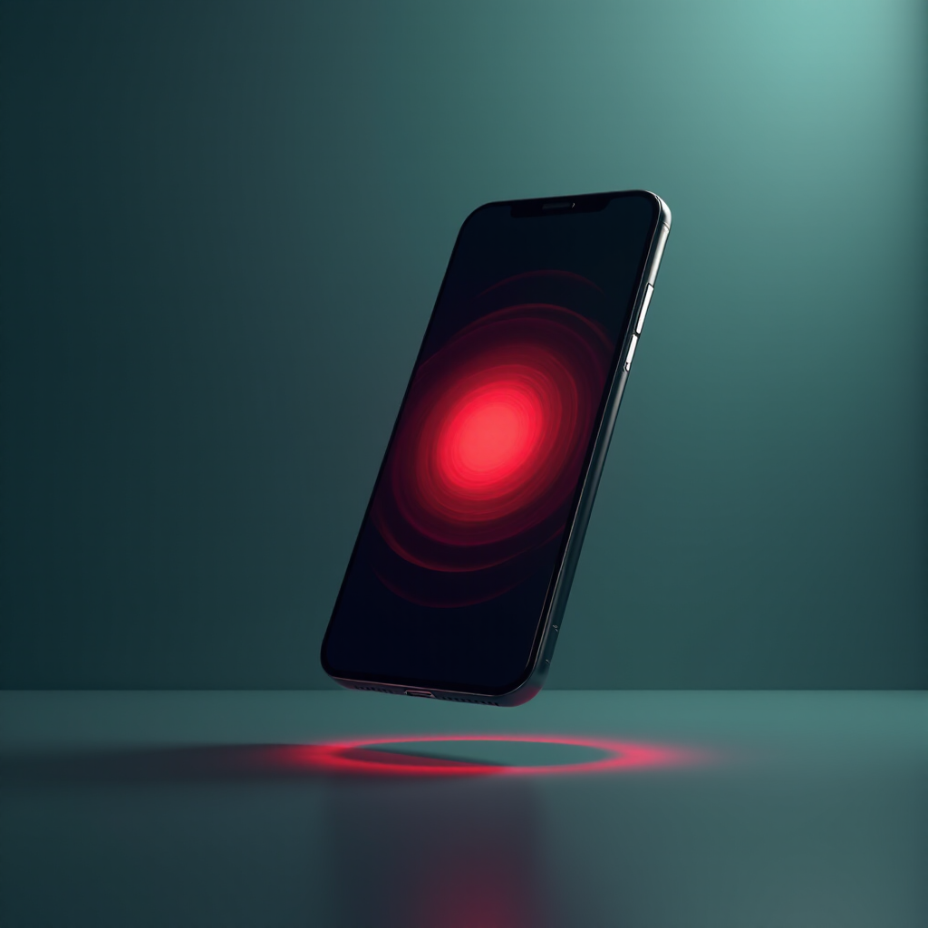 Blood Detection Alert UI — Smartphone notification showing hemoglobin warning